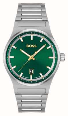 BOSS Candor (41 mm) groene wijzerplaat / roestvrijstalen armband 1514079