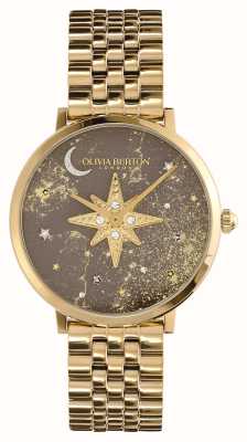 Olivia Burton Celestial nova celestial grijze wijzerplaat / goudkleurige roestvrijstalen armband 24000079