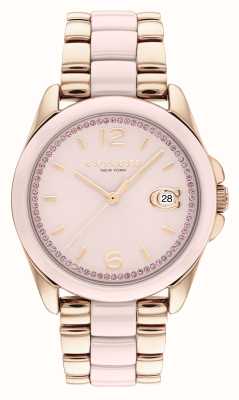 Coach Dames greyson (36 mm) roze wijzerplaat / roségouden roestvrijstalen armband 14504188