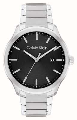 Calvin Klein Define heren (43 mm) zwarte wijzerplaat / roestvrijstalen armband 25200348