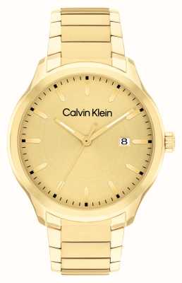 Calvin Klein Define heren (43 mm) gouden wijzerplaat / gouden roestvrijstalen armband 25200349