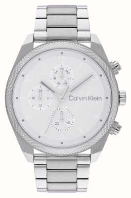 Calvin Klein Impact heren (44 mm) witte wijzerplaat / roestvrijstalen armband 25200356