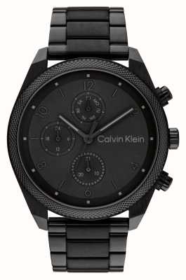 Calvin Klein Impact heren (44 mm) zwarte wijzerplaat / zwarte roestvrijstalen armband 25200359