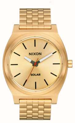 Nixon Tijdteller op zonne-energie (40,5 mm) gouden wijzerplaat / goudkleurige roestvrijstalen armband A1369-510-00