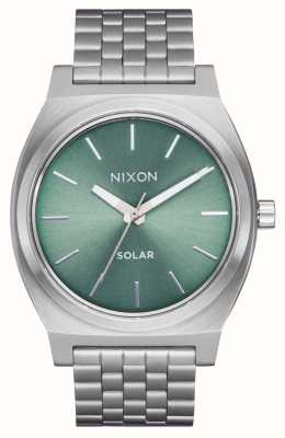 Nixon Tijdteller op zonne-energie (40 mm) groene wijzerplaat / roestvrijstalen armband A1369-5172-00