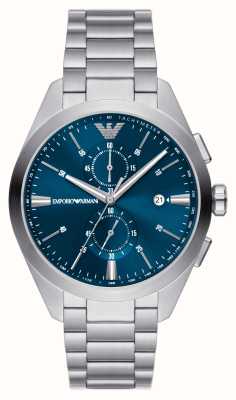 Emporio Armani Heren (43 mm) blauwe chronograaf wijzerplaat / roestvrijstalen armband AR11541
