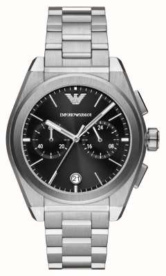 Emporio Armani Heren (43 mm) zwarte chronograaf wijzerplaat / roestvrijstalen armband AR11560