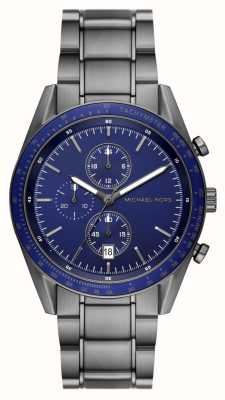 Michael Kors Accelerator (42 mm) blauwe chronograaf wijzerplaat / gunmetal roestvrijstalen armband MK9111