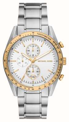 Michael Kors Accelerator (42 mm) zilveren chronograaf wijzerplaat / roestvrijstalen armband MK9112