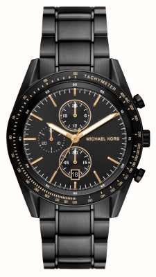 Michael Kors Accelerator (42 mm) zwarte chronograaf wijzerplaat / zwarte roestvrijstalen armband MK9113