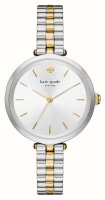Kate Spade Holland (34 mm) zilveren wijzerplaat / tweekleurige roestvrijstalen armband KSW1119