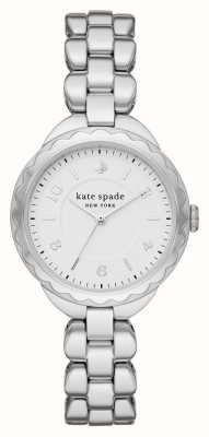 Kate Spade Morningside (34 mm) witte wijzerplaat / roestvrijstalen armband KSW1737