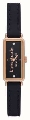 Kate Spade Rosedale (10 mm) donkerblauwe logo wijzerplaat / donkerblauwe leren band KSW1791