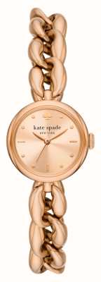 Kate Spade Monroe (24 mm) roségouden wijzerplaat / roségoudkleurige roestvrijstalen kettingarmband KSW1801