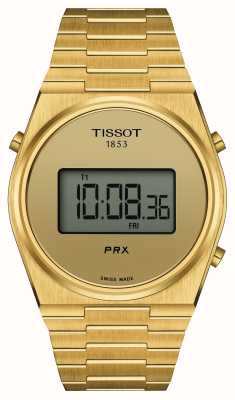 Tissot Prx digitale (40 mm) digitale wijzerplaat / goudkleurige roestvrijstalen armband T1374633302000