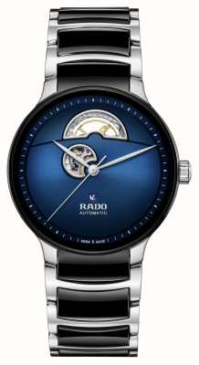 RADO Centrix automatisch open hart (39,5 mm) blauwe wijzerplaat / roestvrijstalen keramische armband R30012202