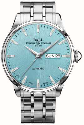 Ball Watch Company Trainmaster eeuwigheid automatisch (39,5 mm) blauwe wijzerplaat / roestvrijstalen armband NM2080D-S2J-IBE