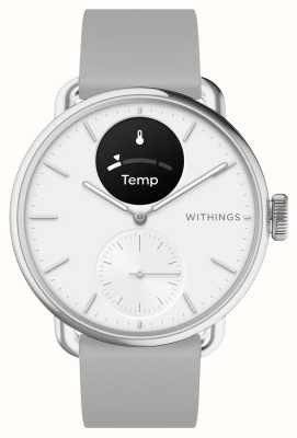 Withings Scanwatch 2 - hybride smartwatch met ecg (38 mm) witte hybride wijzerplaat / grijze siliconen HWA10-MODEL 2-ALL-INT