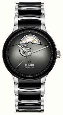 RADO Centrix automatisch open hart (39,5 mm) zwarte wijzerplaat / roestvrijstalen keramische armband R30012152