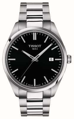Tissot Heren pr 100 (40 mm) zwarte wijzerplaat / roestvrijstalen armband T1504101105100