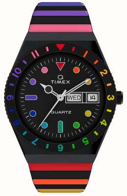 Timex Q timex regenboog 36 mm roestvrijstalen horloge met expansieband TW2V65900