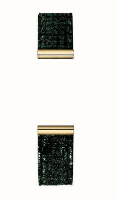 Herbelin Antarès verwisselbare horlogeband - groen glitter / goud pvd staal - alleen band BRAC17048P120