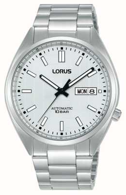 Lorus Sport automatische dag/datum 100m (41mm) witte sunray wijzerplaat / roestvrij staal RL497AX9