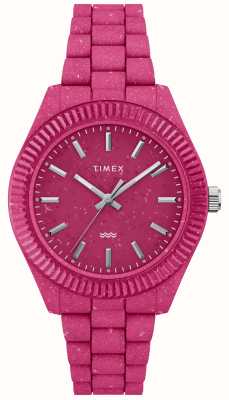 Timex Legacy ocean (37 mm) damesroze wijzerplaat / roze band van #tide ocean-materiaal TW2V77200