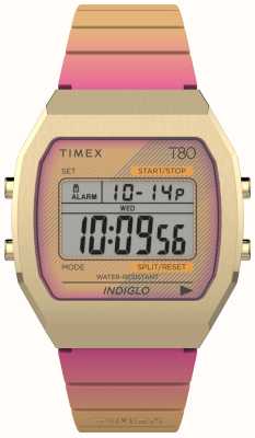 Timex 80 (36 mm) digitale wijzerplaat / roze harsband TW2V74400