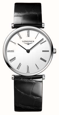 LONGINES La grande classique de longines (29 mm) witte wijzerplaat / zwart leer L45124112
