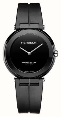 Herbelin Newport keramische 35e verjaardag limited edition (38 mm) zwarte wijzerplaat / zwart fkm-rubber 1325CRN04