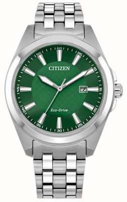 Citizen Heren eco-drive (41 mm) groene wijzerplaat / roestvrijstalen armband BM7530-50X