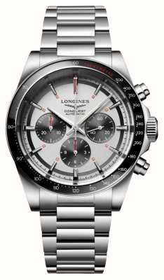 LONGINES Conquest automatische chronograaf (42 mm) zilveren wijzerplaat / roestvrijstalen armband L38354726