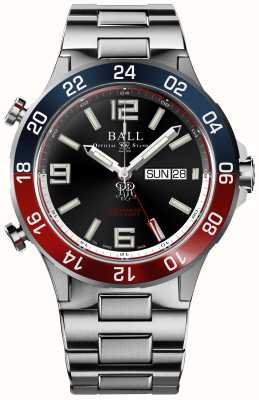 Ball Watch Company Roadmaster marine gmt (42 mm) zwarte wijzerplaat / titanium en roestvrijstalen armband DG3222A-S1CJ-BK