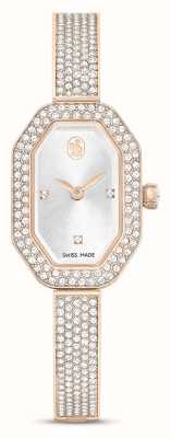 Swarovski Dames dextera (20 mm) zilveren wijzerplaat/kristal set roségoudkleurige roestvrijstalen armband 5672987