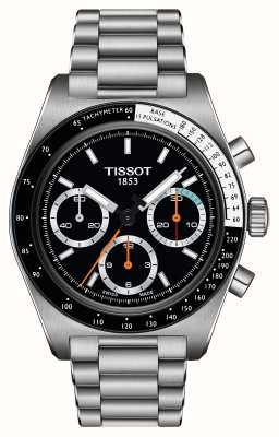 Tissot Pr516 mechanische chronograaf (41 mm) zwarte wijzerplaat / roestvrijstalen armband T1494592105100