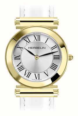 Herbelin Antarès horlogekast - zilveren wijzerplaat / goud pvd roestvrij staal - alleen kast H17443P01