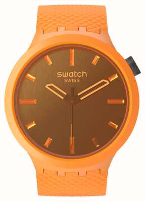 Swatch Crushing oranje (47 mm) oranjebruin/oranje siliconen band SB05O102