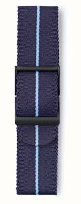Elliot Brown 22 mm donkerblauwe band met alleen een band met blauwe strepen in standaardlengte STR-N12