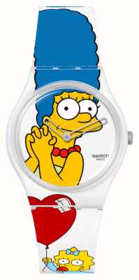 Swatch X de Simpsons beste. mama. ooit. (34 mm) wijzerplaat met margeprint / siliconen band met simpsonsprint SO28Z116