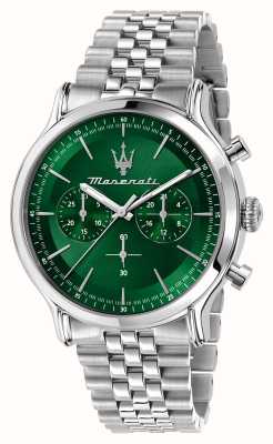 Maserati Heren epoca (42 mm) groene chronograaf wijzerplaat / roestvrijstalen armband R8873618033