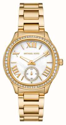 Michael Kors Damessalie (38 mm) parelmoeren wijzerplaat / goudkleurige roestvrijstalen armband MK4805