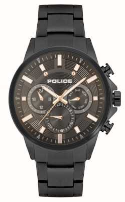 Police Kismet quartz chronograaf (47 mm) zwarte wijzerplaat / zwarte roestvrijstalen armband PEWJK2195101