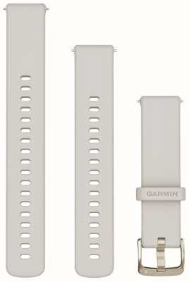 Garmin Snelsluitbanden (18 mm) ivoorkleurige siliconen zachte gouden hardware 010-13256-04
