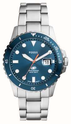Fossil Herenblauwe (42 mm) blauwe wijzerplaat / roestvrijstalen armband FS6050