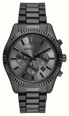 Michael Kors Heren Lexington (44 mm) zwarte chronograaf wijzerplaat / zwarte roestvrijstalen armband MK9154