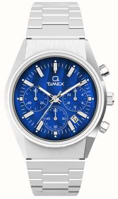 Timex Q timex Falcon Eye chronograaf (40 mm) blauwe wijzerplaat / roestvrijstalen armband TW2W33700