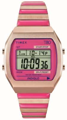 Timex 'timex 80' digitale (36 mm) digitale wijzerplaat / roze uitbreidbare armband TW2W41600