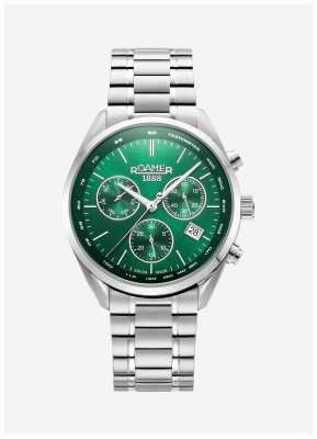Roamer Heren pro chrono (42 mm) groene wijzerplaat / roestvrijstalen armband 993819 41 75 20