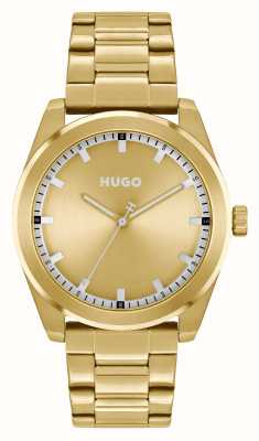 HUGO Heren #bright (42 mm) gouden wijzerplaat / goudkleurige roestvrijstalen armband 1530354